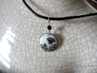Black & White Queen Anne's Lace Pendant Pysanky Eggshell Jewelry By So Jeo : pysanky pysanka ukrainian easter egg batik art eggshell jewelry pendants earrings drop dangle etched flowers gift women accessories accessory pendant necklace bail crystal finding sterling silver filled sojeo flowers celtic purple white red pink brown green purple orange cream burgundy magenta teal turqoise crows crow blue black so jeo art handmade